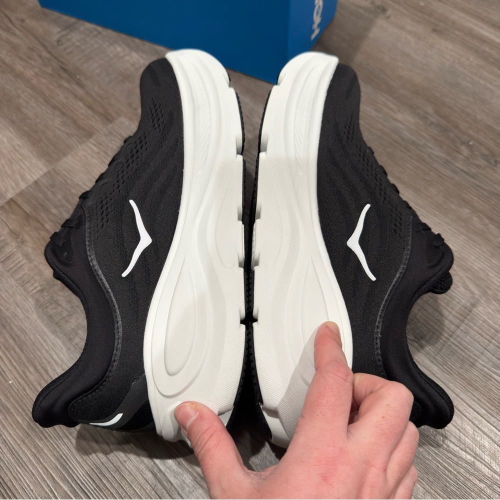 Hoka One One Bondi 9 Black White Running Sneakers - Picture 9 of 14